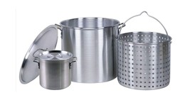 Professional Grade 80 Quart All Purpose Boiling Pot with Basket (3pc) plus a ... - £270.95 GBP
