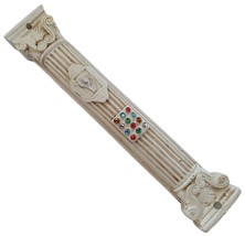 Classical column mezuzah mezuza from Israel w/ 12 choshen gems needs 12c... - £20.15 GBP