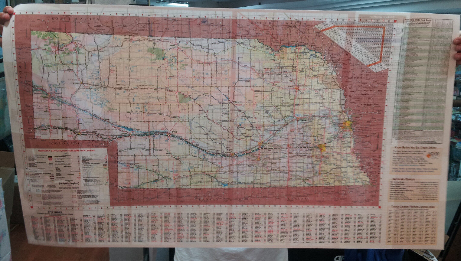Nebraska State Highway Laminated Wall Map Maps Atlases S L1600