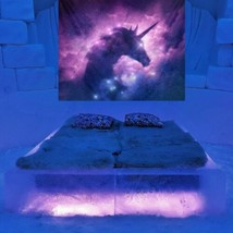 Unicorn Tapestry Clouds and Stars 5 ft x 5 ft Wall Hanging Pink Purple Decor image 2