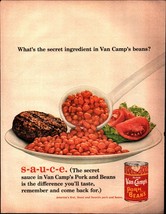 1964 Van Camp&#39;s Pork and Beans Ad - Secret Ingredient nostalgic b9 - £16.95 GBP
