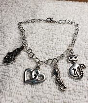 Charm Bracelet Handcrafted Adjustable 6-8 Chain 100% Handcrafted Link By... - $18.69