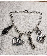 Charm Bracelet Handcrafted Adjustable 6-8 Chain 100% Handcrafted Link By... - £14.76 GBP