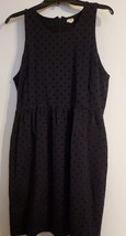 J Crew Fit And Flare Black Dress With Velvet Polka Dots Size Large - $238.64 MXN