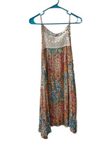 Red Camel Swim Coverup Lacey Krinkle Womens Size L Pink Orange Blue Colorful Sun - £14.39 GBP