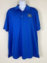Adidas Men Size XL Blue Stripe It Up Sign Company Polo Shirt Short Sleeve - $6.75