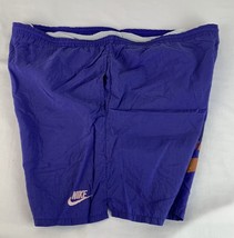 Vintage Nike Shorts Purple Mesh Lined Athletic Big Swoosh Grey Tag Large 80s 90s - £31.37 GBP