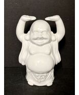 Vtg Japanese Benihana Smiling Buddha Statue Figure Ceramic Porcelain Whi... - $404.12 MXN