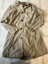 Lands&#39; End Womens Rain Coat Jacket Sz Small 6-8 Tan Trench Button Front - £22.18 GBP
