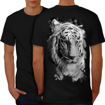 White Tiger Head Shirt Wild Cat Look Men T-shirt Back - £10.21 GBP