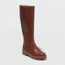 Universal Thread TRICIA Cognac Faux Leather Knee High Boots~Women&#39;s Size... - $28.49