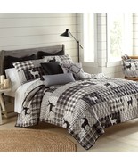 Donna Sharp Ridge Point Lodge Rustic Cozy Cabin Deer 3-Pc Quilt Set &amp; To... - £63.97 GBP+