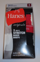 Hanes Ultimate Stretch Boxer Briefs Underwear Men&#39;s Small 28-30 Black Red 3 Pack - £22.46 GBP