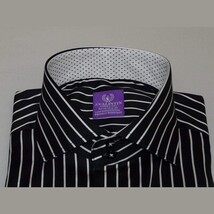 Men Shirt J.Valintin Turkey-Usa 100% Egyption Cotton High Collar 1594-14 Black image 9