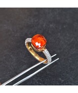 Pomellato Ring Hessonite With Tiny Mossanite Gemstone 925 Sterling Ring For Her - £78.47 GBP