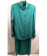 CARLISLE  Womens Green  Silk Feather Skirt Suit - Size 10 - £39.24 GBP