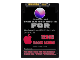 macOS 12.6 Monterey Preloaded on SSD 120GB For A1278 Macbook Pro Mid 201... - $39.99