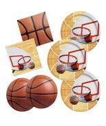 Basketball Party Supplies Kit for 16,- Plates, Napkins And Cake Plates - $233.99 MXN
