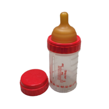 Playtex Round Top Slow Flow Nipple Nurser Drop In Baby Bottle 4 oz Red Vtg - £42.48 GBP