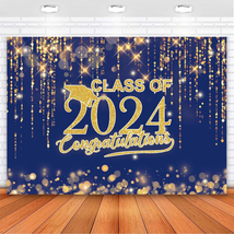 Class of 2024 Graduation Backdrop Gold and Black Congrats Grad Graduation Backgr - £23.13 GBP
