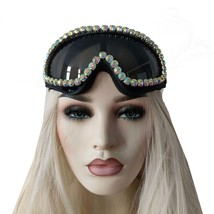 Rave Streampunk Burning Man Festival Holographic Rhinestone Cyber Goth M... - $48.00
