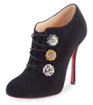 Christian Louboutin Black Suede Bijoux Booties High heels Pumps EU Size ... - £544.35 GBP