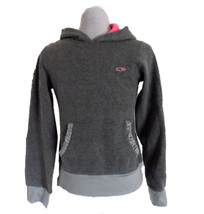 Champion Hooded Sweatshirt, Gray/Pink, Size YL, Long Sleeves, Front Pocket - $4.93