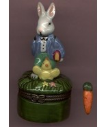 BUNNY RABBIT WITH BIRD HINGED BOX - £8.79 GBP