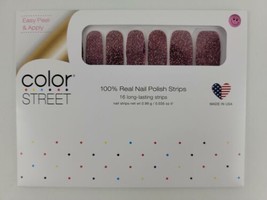 Color Street BLACK CHERRY BONBON Nail Polish Strips Dark Red Glitter RET... - £26.54 GBP