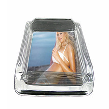 French Pin Up Girls D9 Glass Square Ashtray 4&quot; x 3&quot; Smoking Cigarettes - £38.88 GBP