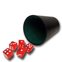 5 Red Dice w/ Plastic Dice Cup - 16mm Dice - £21.36 GBP