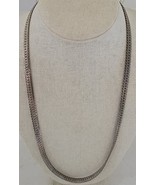 Vintage 24&quot; Silvertone Woven Chain Necklace Costume Jewelry - $169.61 MXN