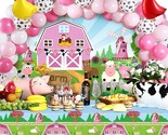 Farm Animals Theme Party Decorations Farm Barn Animals Backdrop Banner F... - $49.99