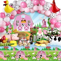 Farm Animals Theme Party Decorations Farm Barn Animals Backdrop Banner Farmhouse - £39.95 GBP