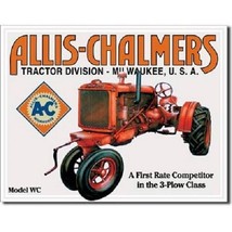 Allis Chalmers Tractor Farm Equipment Model WC Made USA 16x12 Metal Tin Sign New - £17.04 GBP
