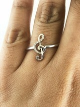 Musical Note Wedding Anniversary Ring For Womens 14K Gold Plated Round Diamond - £88.73 GBP