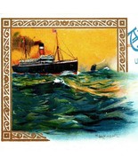 c1903 Norman Wilkinson Allan Ship Line Illustrated Postcard Undivided Ba... - £350.47 GBP
