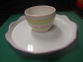 Beautiful Porcelain Attached Bowl CHIP AND DIP - £7.58 GBP