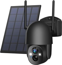 Poyasilon Solar Security Cameras Wireless Outdoor, 3Mp 2K, Way Audio (Black). - £51.74 GBP