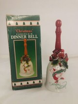 VINTAGE 7&quot; porcelain CHRISTMAS Goose DINNER BELL Season Greetings - $17.22
