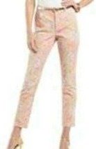 Womens Pants Chaps Pink Paisley Straight Ankle Jeans Slimming-size 2 - £23.65 GBP