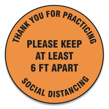 GN1 17 in. Slip-Gard Social Distance Floor Signs - Orange - $87.59