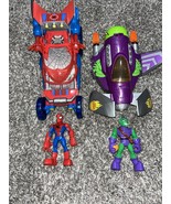2012 Marvel Hasbro Spiderman And Green Goblin Action Figures And Hovercr... - €15,48 EUR