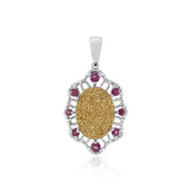 Jewelry Of Venus Fire Pendant Of Manipura (Solar Plexus Chakra) Golden Glitter A - £534.76 GBP