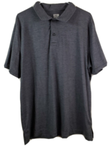 32 Degrees Polo Shirt Mens Size XL Dark Gray Knit Short Sleeve Slit Pullover - £6.64 GBP