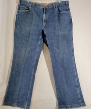 Duluth Trading Co Mens Blue Jeans Denim Cotton Pants Work Ballroom Size 46 x32 b - $21.46