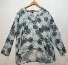 Ann Taylor Factory Floral Print Blouse Long Sleeve V-Neck Hi Low Top Wom... - $14.69