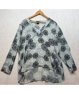 Ann Taylor Factory Floral Print Blouse Long Sleeve V-Neck Hi Low Top Wom... - €12,64 EUR
