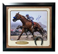 Mike Smith Signed Justify 16x20 Photo Framed Steiner COA Triple Crown Horse Auto - £406.48 GBP