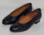 Beautifeel Womens Size 39 Black Leather Almond Toe Block Heel Classic Pump - $49.99